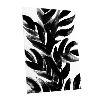 Sable Frond Chorus, black, white, gray nature wall art shown as a unframed poster wall art print
