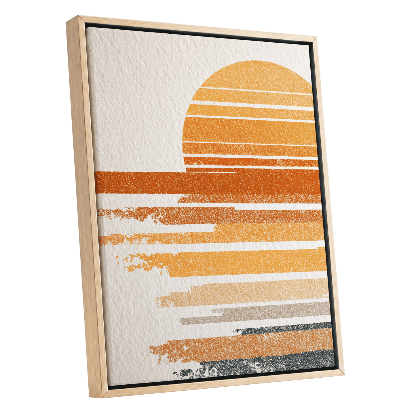 Saffron Horizon – oak framed canvas option