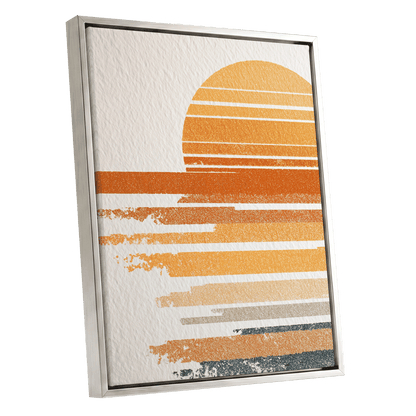 Saffron Horizon – silver framed canvas option