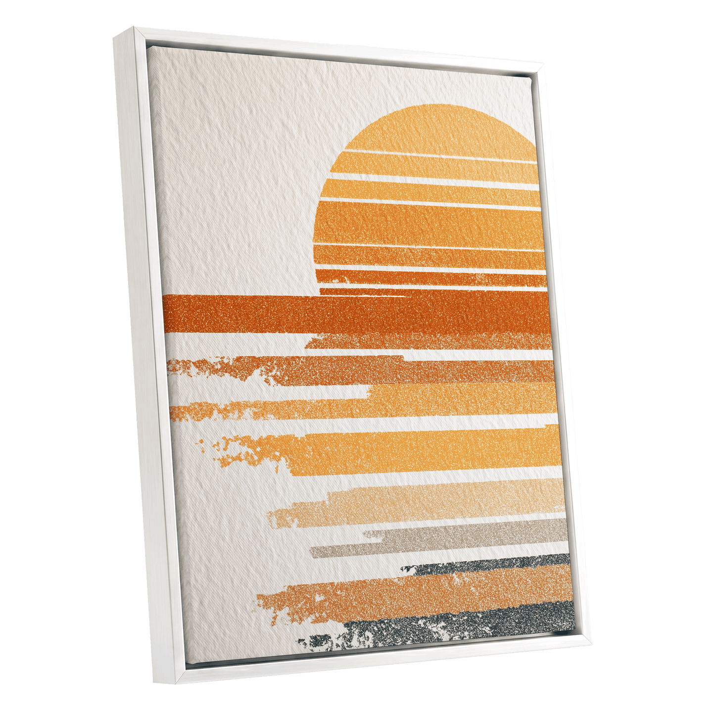Saffron Horizon – white framed canvas option
