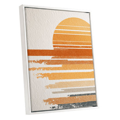 Saffron Horizon – white framed canvas option