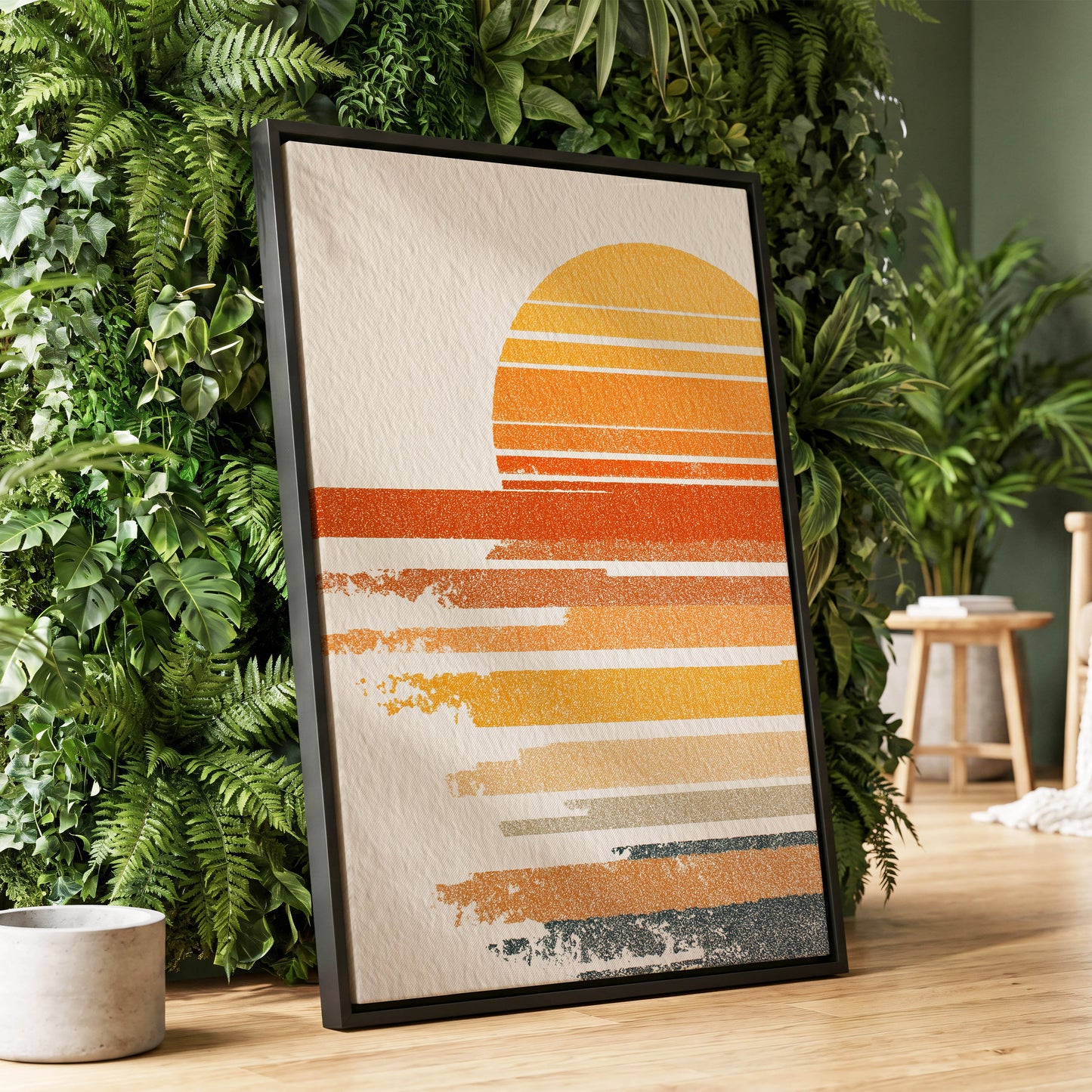 Saffron Horizon – wall art displayed in a styled interior, gallery view 1