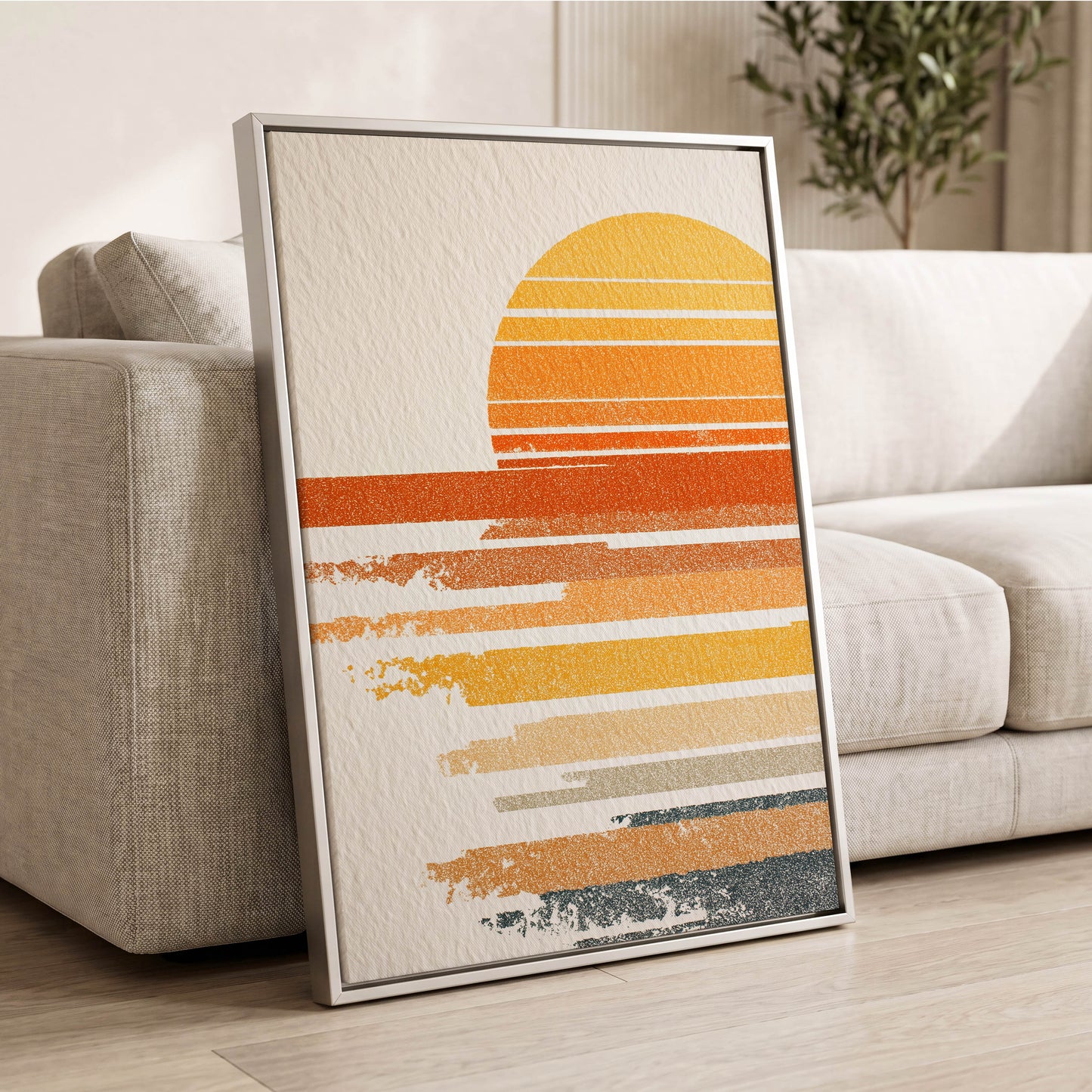 Saffron Horizon – wall art displayed in a styled interior, gallery view 2