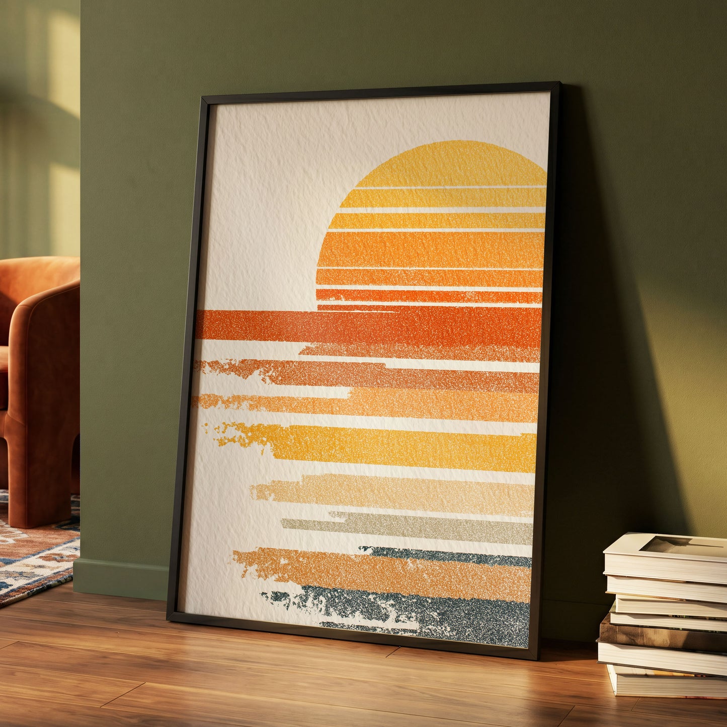 Saffron Horizon – wall art displayed in a styled interior, gallery view 4
