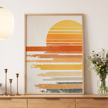 Saffron Horizon – wall art displayed in a styled interior, gallery view 5