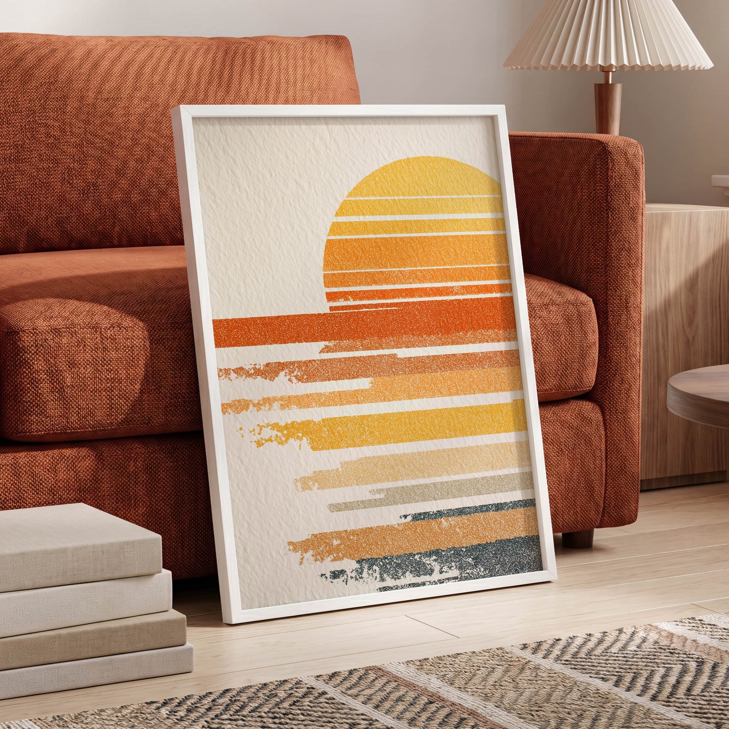 Saffron Horizon – wall art displayed in a styled interior, gallery view 6