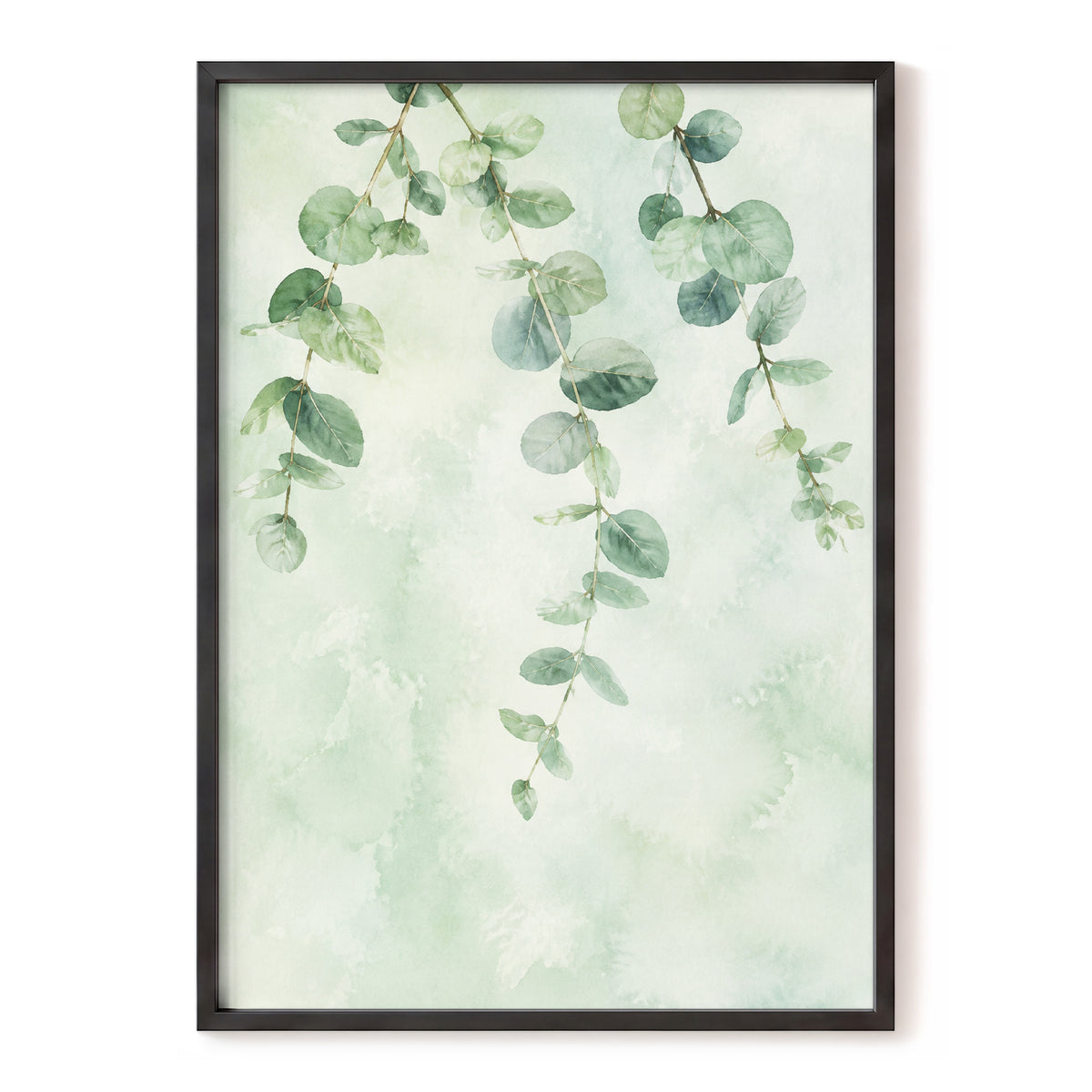 Sage Cascade, green, beige, blue nature wall art, front artwork view
