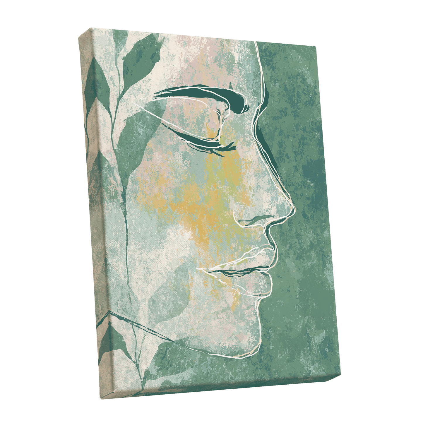 Sage Contour Portrait – stretched canvas option