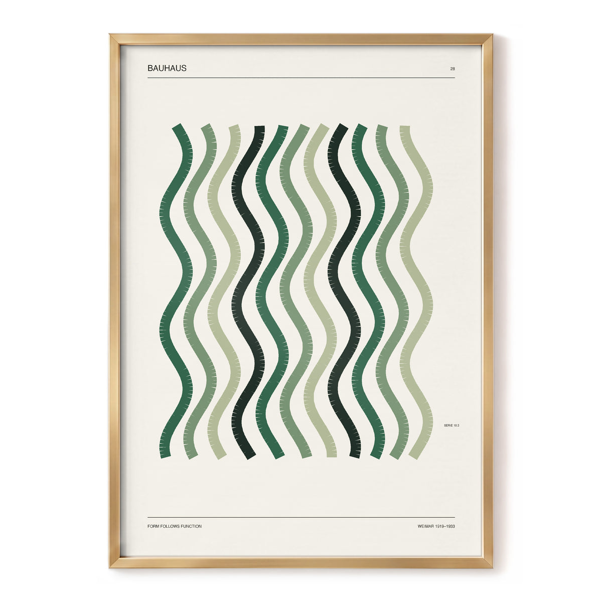 Sage Undulation No. 28, green, beige, black abstract wall art, front artwork view
