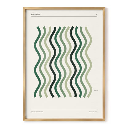 Sage Undulation No. 28, green, beige, black abstract wall art, front artwork view