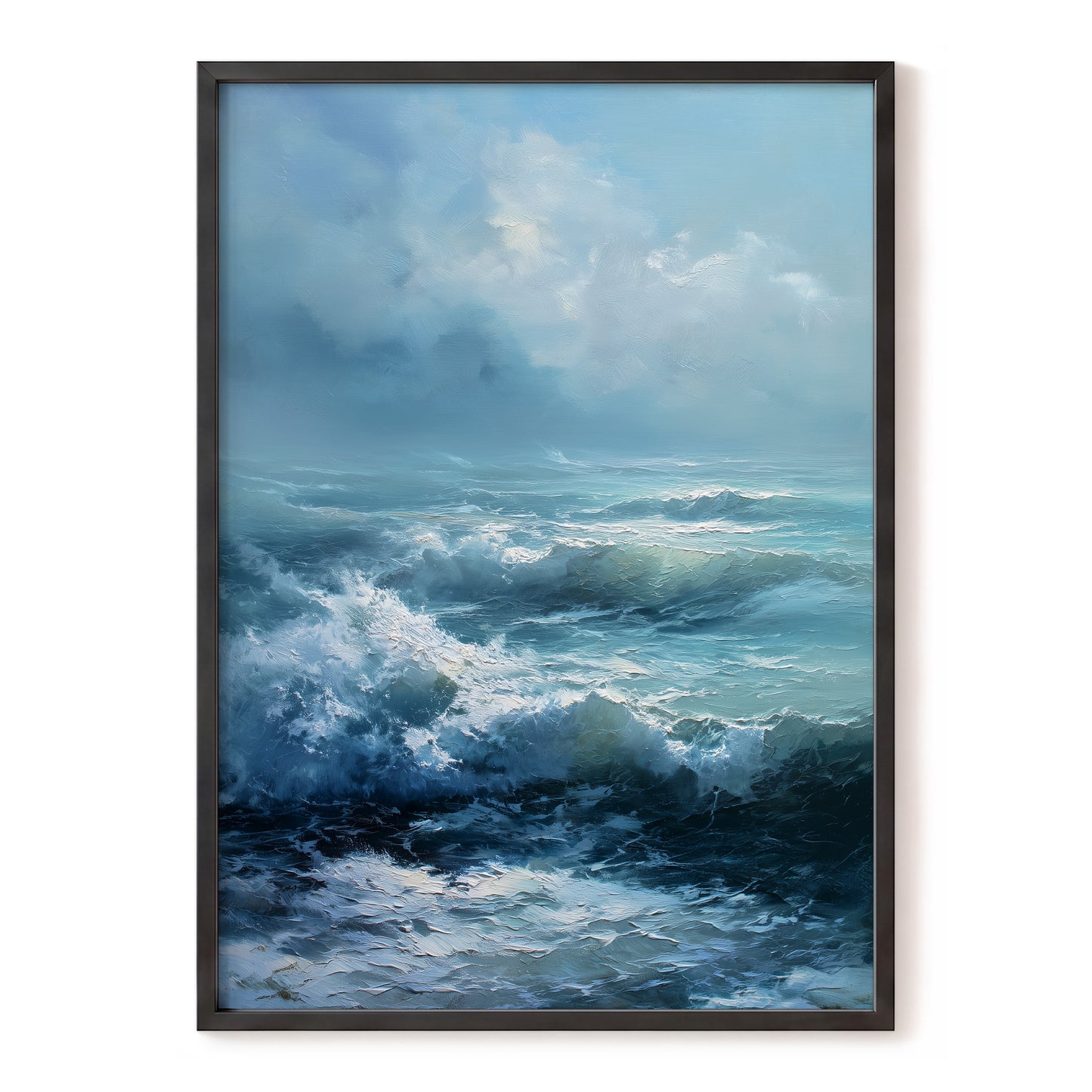 Saltwind Surge, blue, white, gray nature wall art, front artwork view