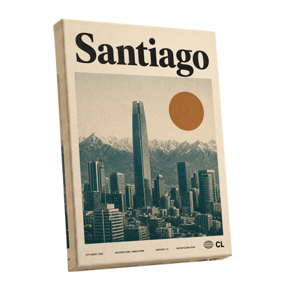 Santiago Sunline, beige, green, black minimalist wall art shown as a stretched canvas wall art