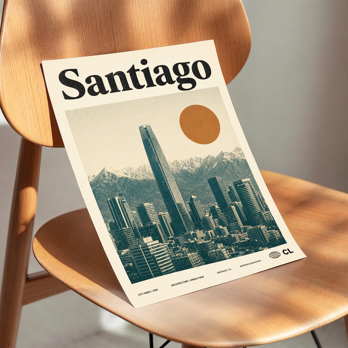 Santiago Sunline, beige, green, black minimalist wall art displayed in a styled interior, gallery view 3
