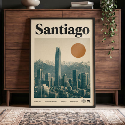 Santiago Sunline, beige, green, black minimalist wall art displayed in a styled interior, gallery view 4