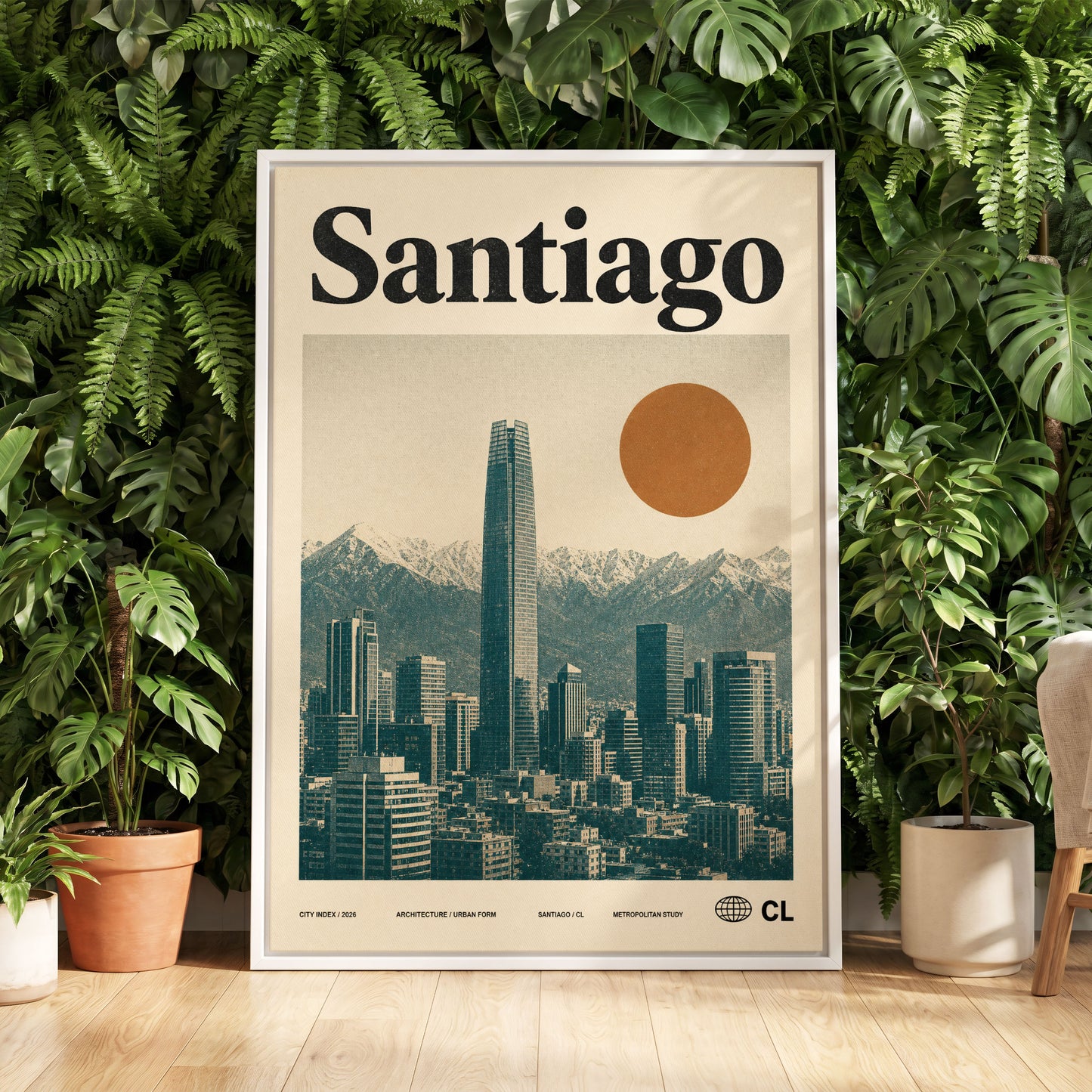 Santiago Sunline, beige, green, black minimalist wall art displayed in a styled interior, gallery view 5