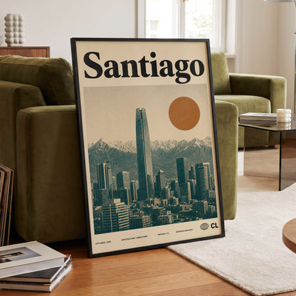 Santiago Sunline, beige, green, black minimalist wall art displayed in a styled interior, gallery view 6