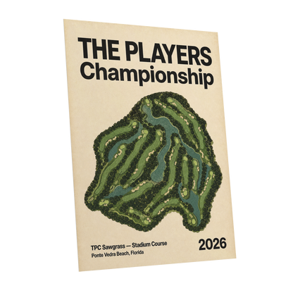 Sawgrass Championship, green, beige, black nature wall art shown as a unframed poster wall art print