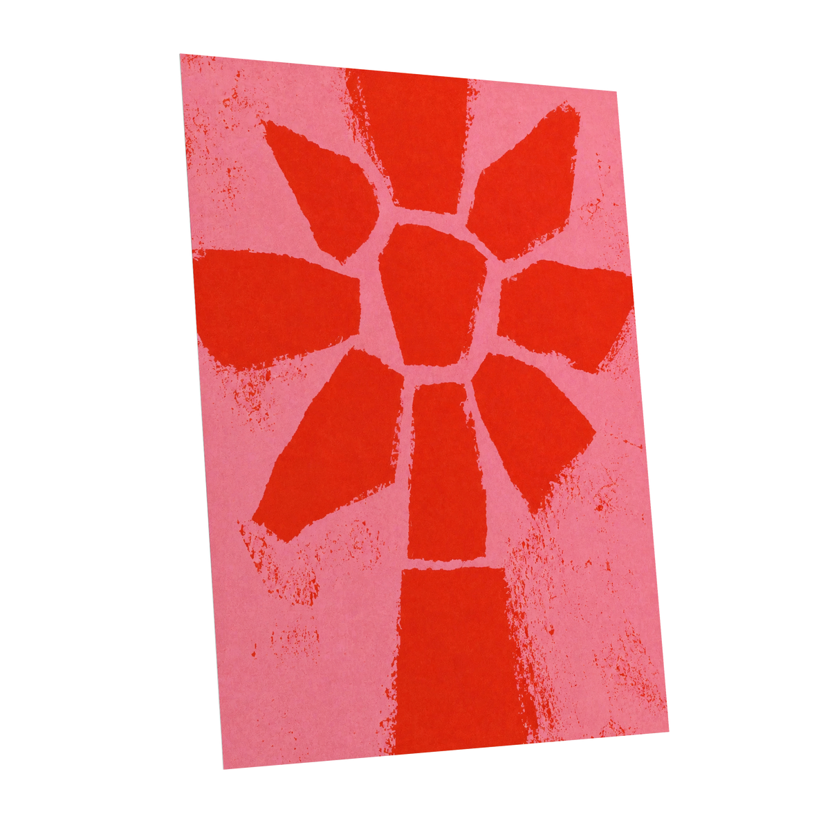 Scarlet Bloom, red, pink, orange floral wall art shown as a unframed poster wall art print