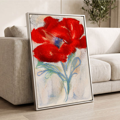 Scarlet Flourish, red, blue, green floral wall art displayed in a styled interior, gallery view 8
