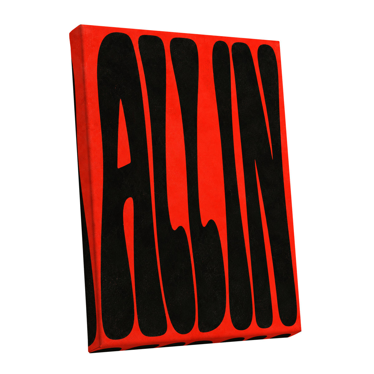 Scarlet Stretch, red, black minimalist wall art shown as a stretched canvas wall art
