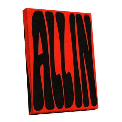 Scarlet Stretch, red, black minimalist wall art shown as a stretched canvas wall art