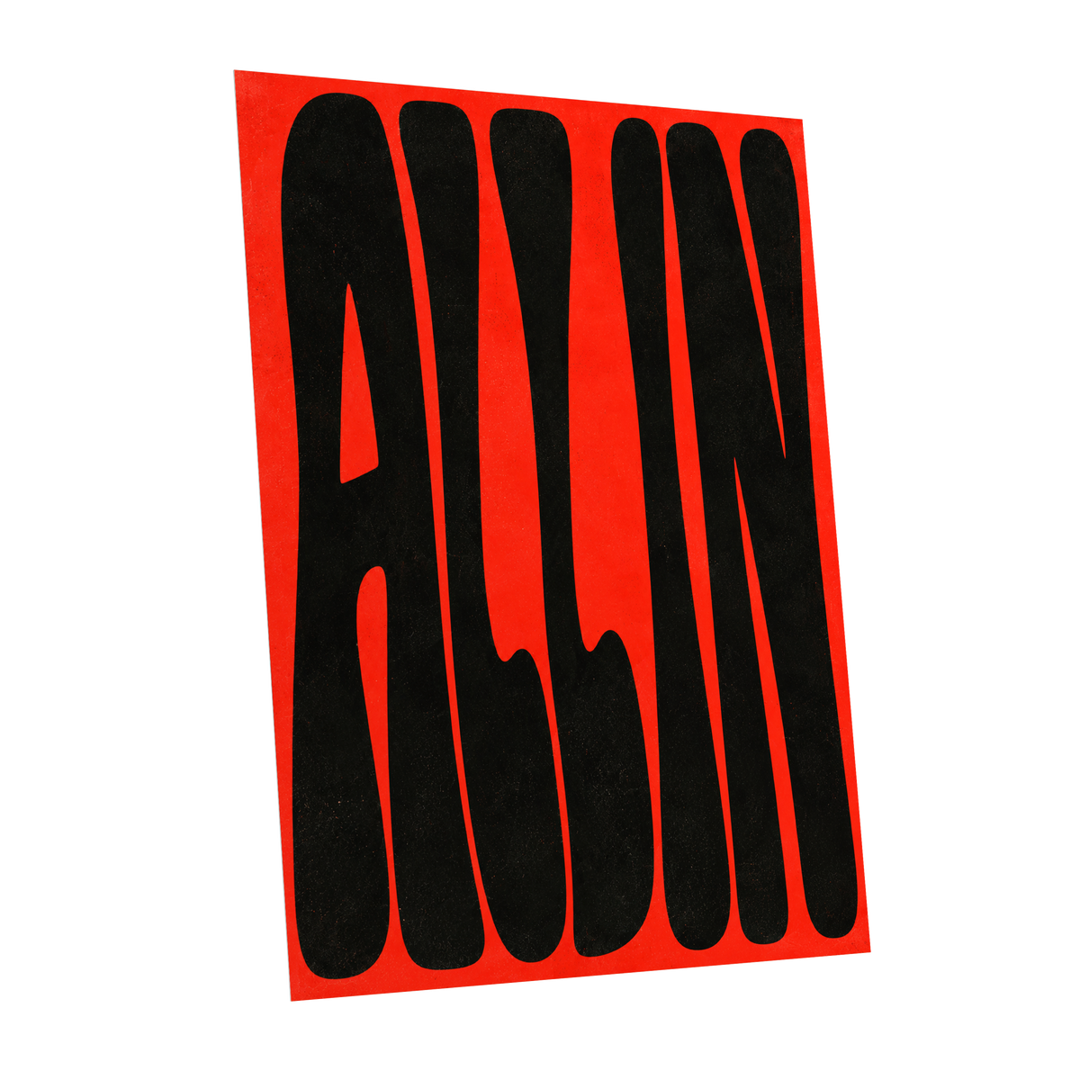 Scarlet Stretch, red, black minimalist wall art shown as a unframed poster wall art print