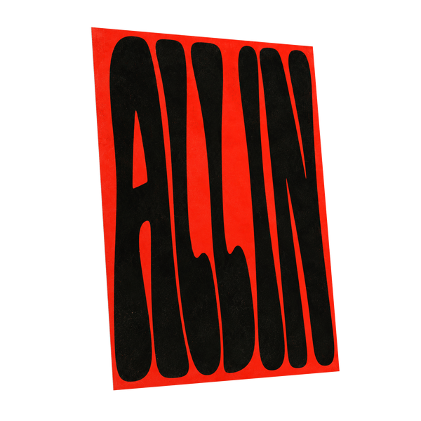 Scarlet Stretch, red, black minimalist wall art shown as a unframed poster wall art print