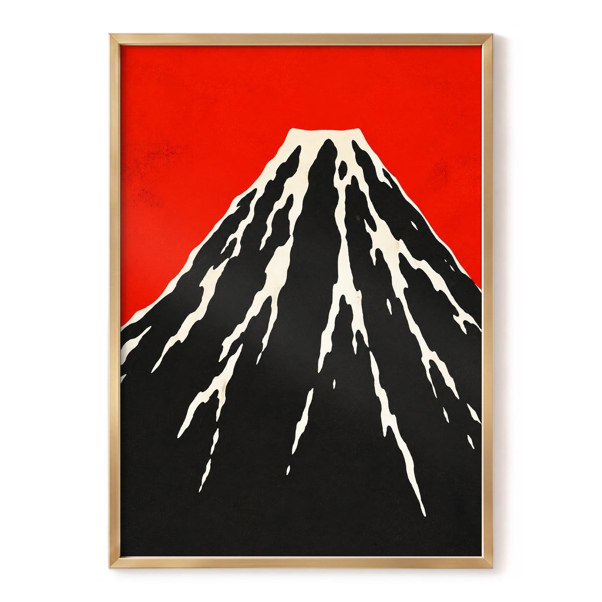 Scarlet Summit, red, black, beige nature wall art, front artwork view