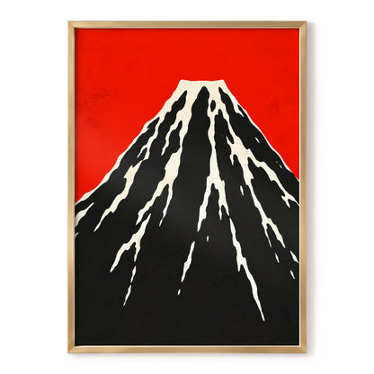 Scarlet Summit, red, black, beige nature wall art, front artwork view