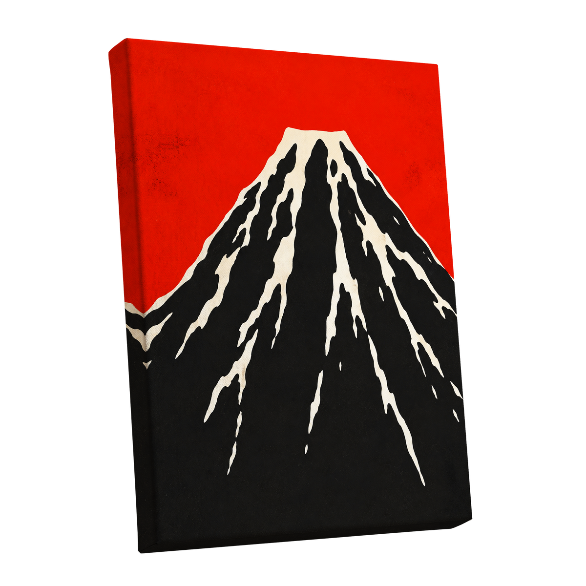Scarlet Summit, red, black, beige nature wall art shown as a stretched canvas wall art