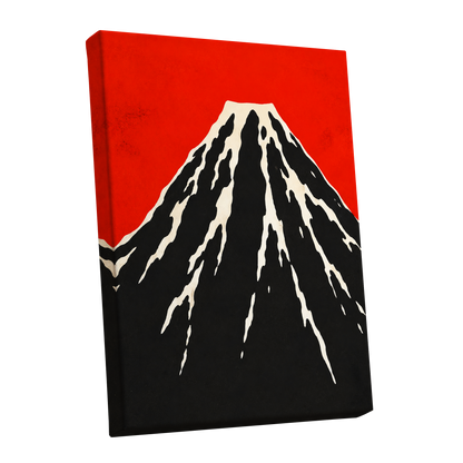 Scarlet Summit, red, black, beige nature wall art shown as a stretched canvas wall art