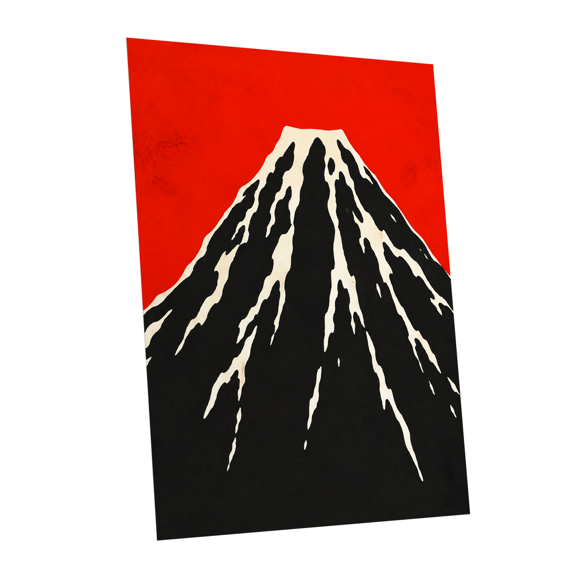 Scarlet Summit, red, black, beige nature wall art shown as a unframed poster wall art print