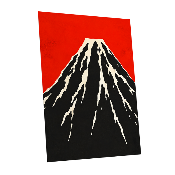 Scarlet Summit, red, black, beige nature wall art shown as a unframed poster wall art print