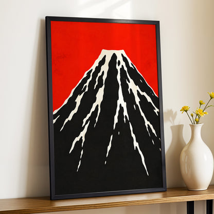 Scarlet Summit, red, black, beige nature wall art displayed in a styled interior, gallery view 2