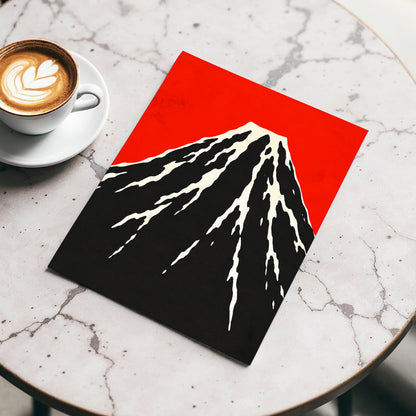 Scarlet Summit, red, black, beige nature wall art displayed in a styled interior, gallery view 5