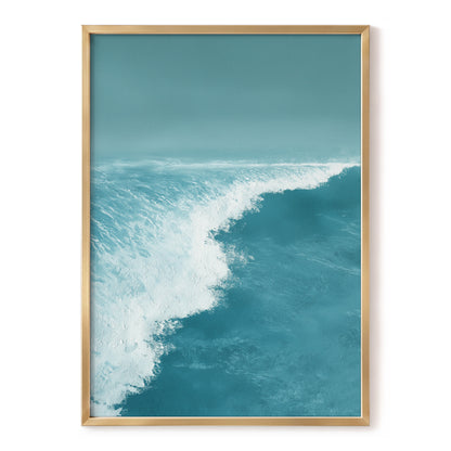 Seafoam Arc, blue, white, gray nature wall art, front artwork view