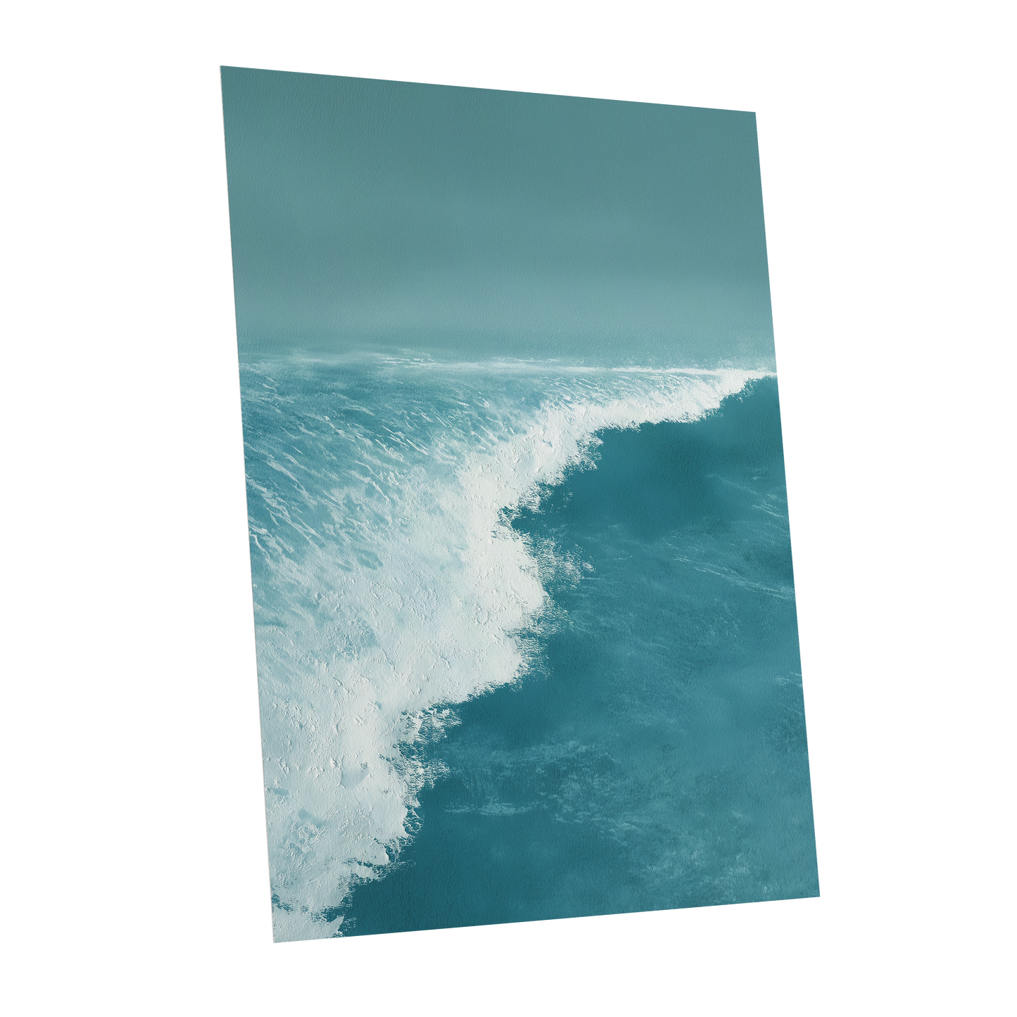 Seafoam Arc, blue, white, gray nature wall art shown as a unframed poster wall art print