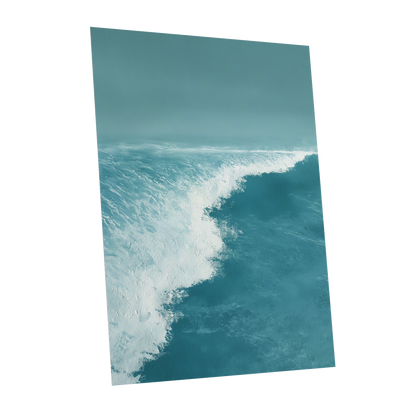 Seafoam Arc, blue, white, gray nature wall art shown as a unframed poster wall art print