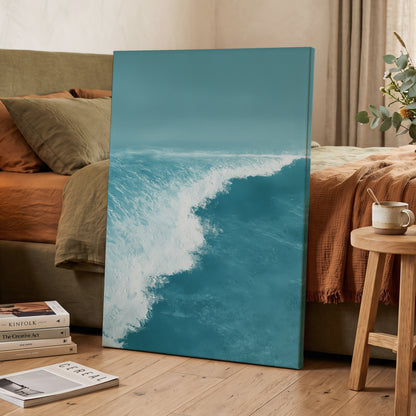 Seafoam Arc, blue, white, gray nature wall art displayed in a styled interior, gallery view 3