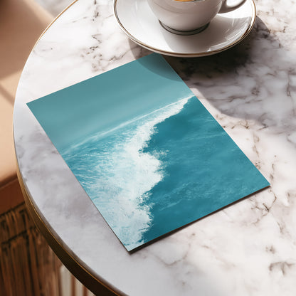 Seafoam Arc, blue, white, gray nature wall art displayed in a styled interior, gallery view 5