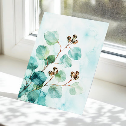 Seafoam Branches, green, blue, brown nature wall art displayed in a styled interior, gallery view 5