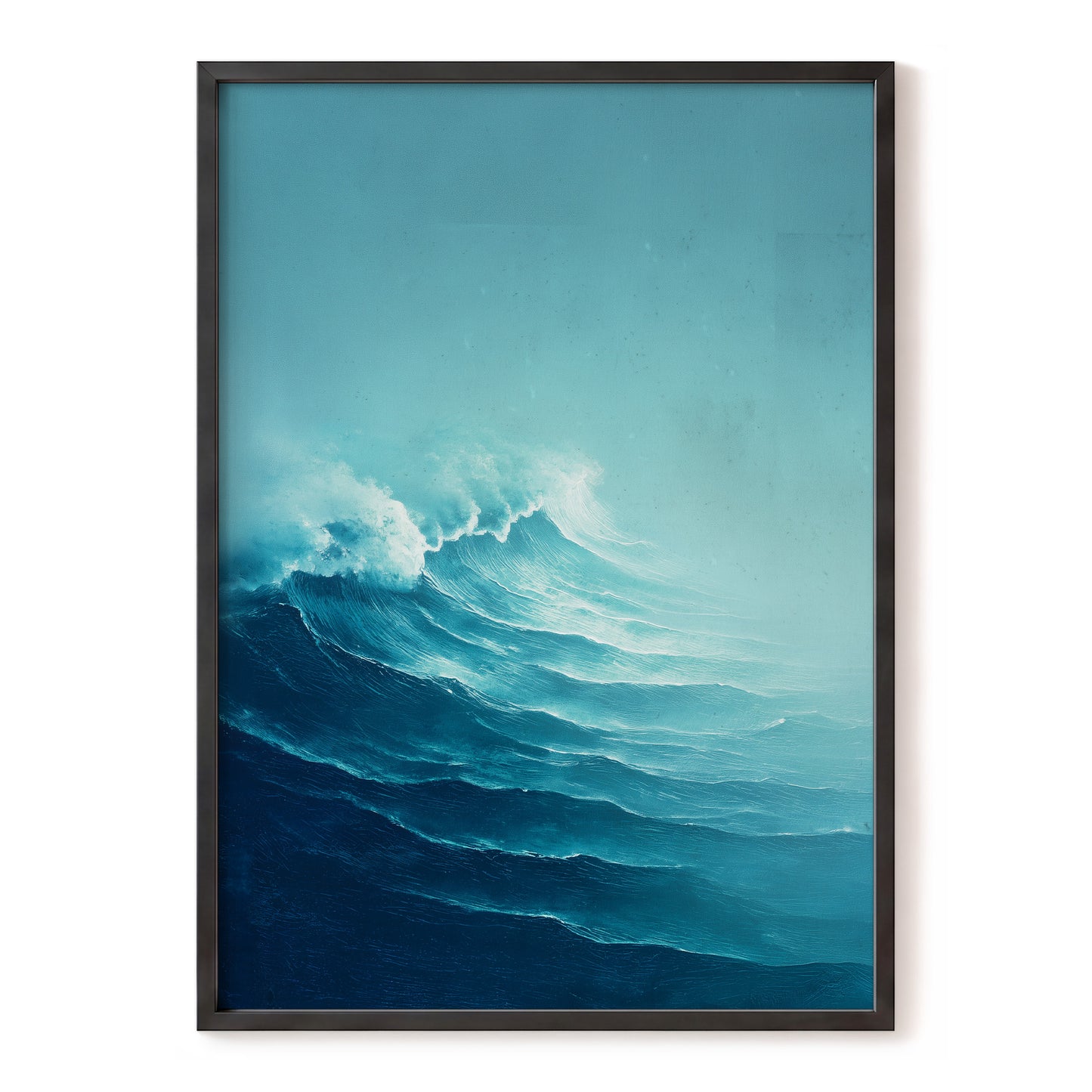 Seafoam Rising, blue, green, white nature wall art, front artwork view