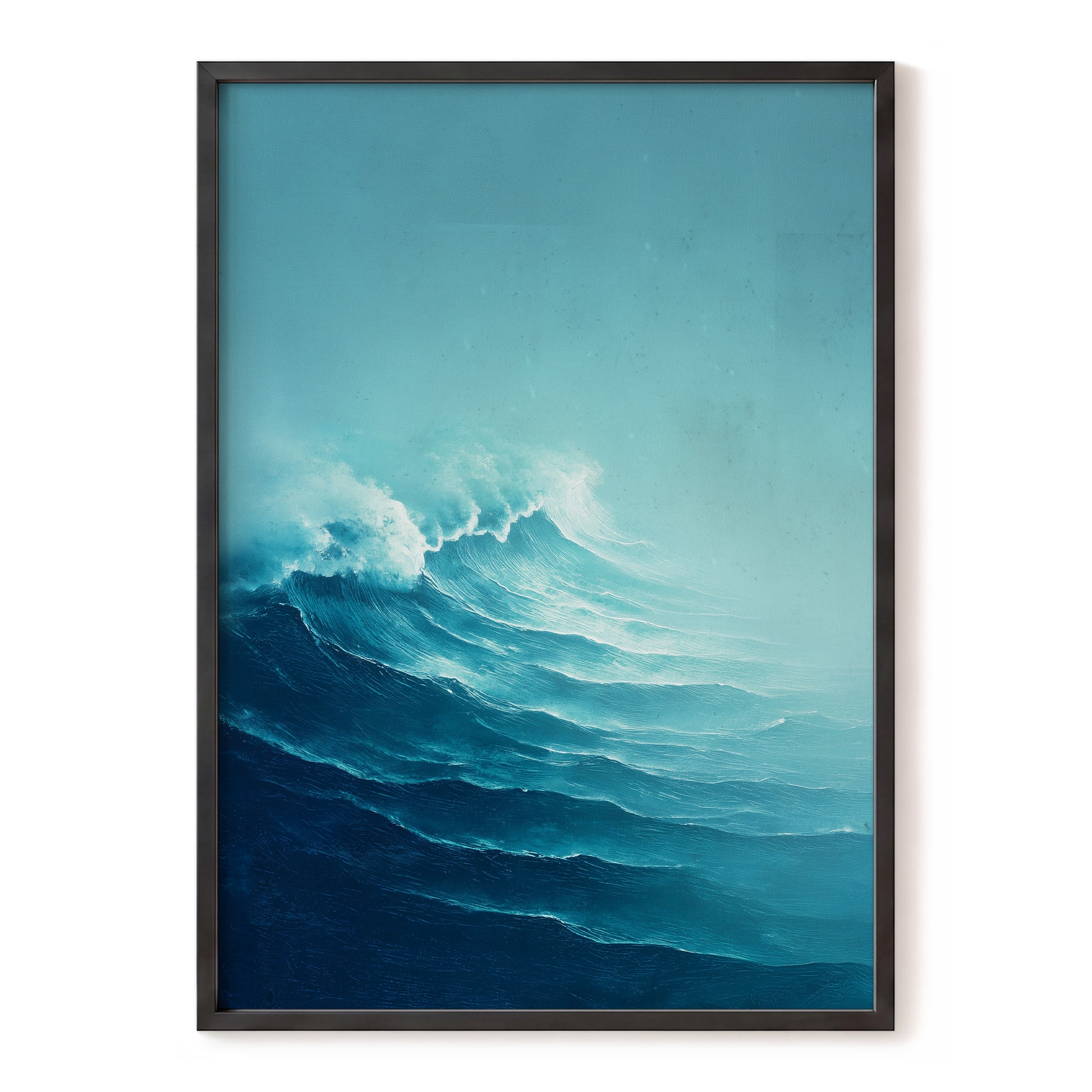 Seafoam Rising, blue, green, white nature wall art, front artwork view