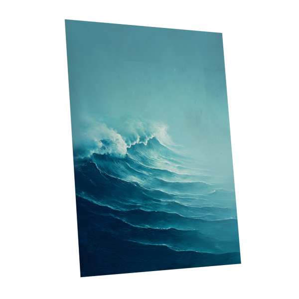 Seafoam Rising, blue, green, white nature wall art shown as a unframed poster wall art print