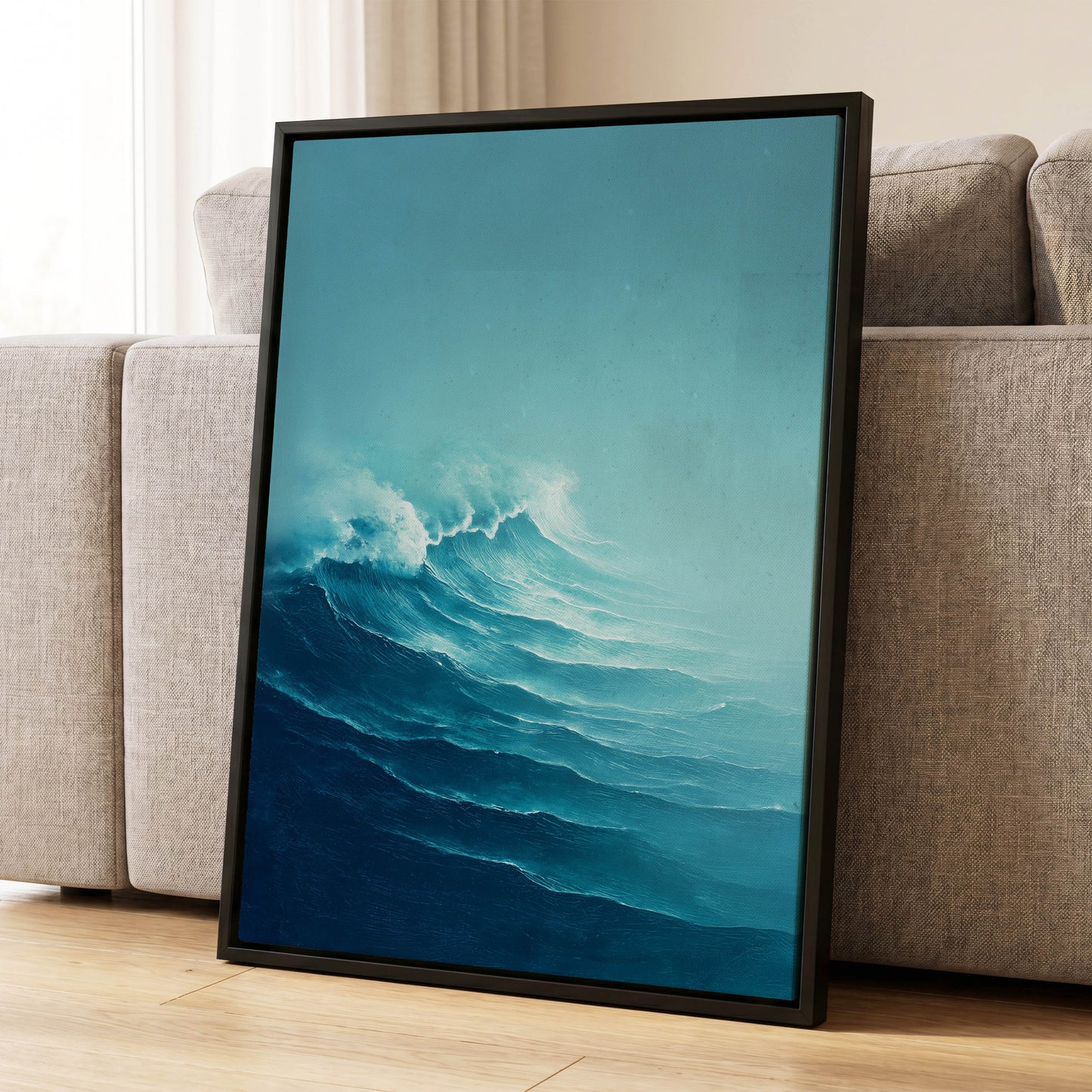 Seafoam Rising, blue, green, white nature wall art displayed in a styled interior, gallery view 8