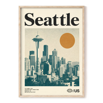 Seattle Sun Study, beige, green, gold minimalist wall art, front artwork view