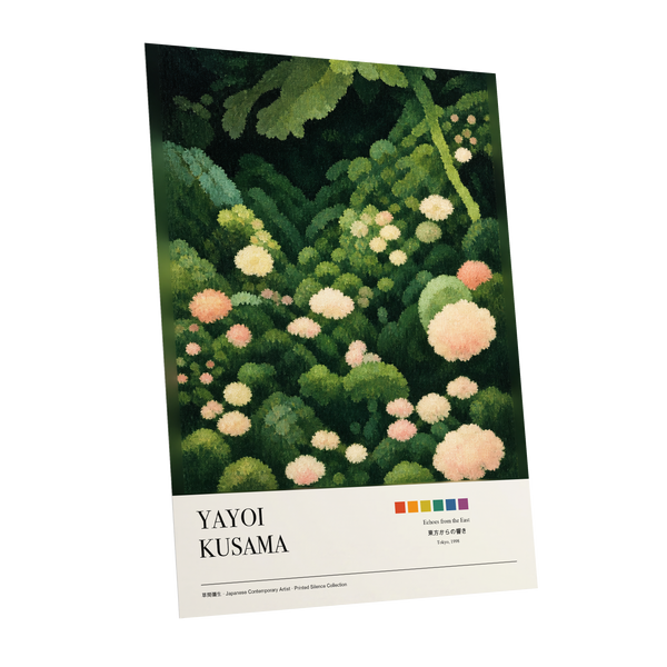 Secret Garden Echoes, green, beige, pink floral wall art shown as a unframed poster wall art print