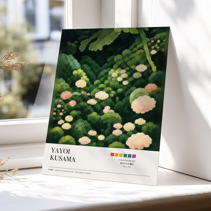 Secret Garden Echoes, green, beige, pink floral wall art displayed in a styled interior, gallery view 4