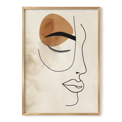 Sepia Daydream, black, beige, brown minimalist wall art, front artwork view