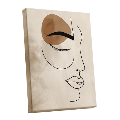 Sepia Daydream, black, beige, brown minimalist wall art shown as a stretched canvas wall art